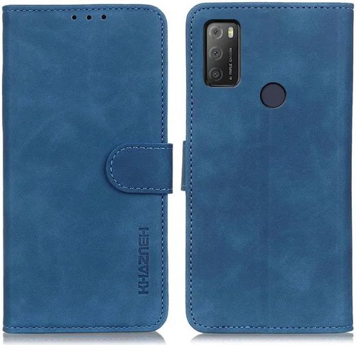KHAZNEH Alcatel 1S / 3L (2021) Hoesje Retro Wallet Book Case Blauw afbeelding 5