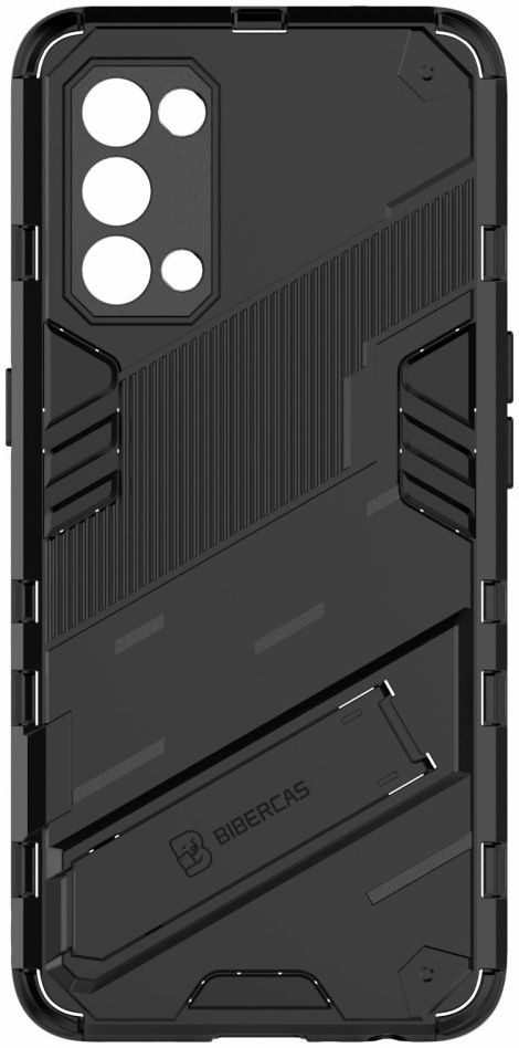 Oppo Find X3 Lite Hoesje Hybride Back Cover met Kickstand Zwart afbeelding 8