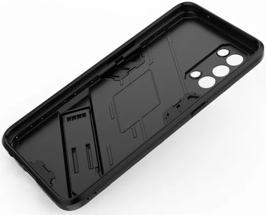 Oppo Find X3 Lite Hoesje Hybride Back Cover met Kickstand Zwart afbeelding 9