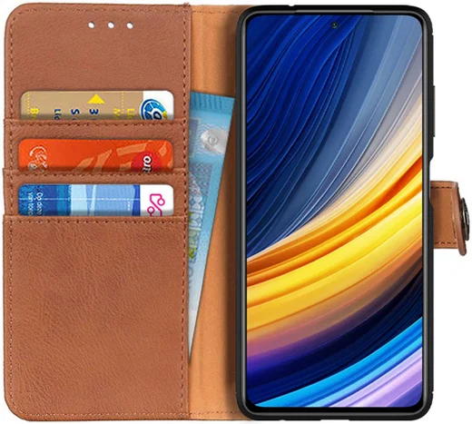KHAZNEH Oppo Find X3 Pro Hoesje Portemonnee Book Case Bruin afbeelding 1