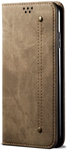 Oppo Find X3 Pro Hoesje Portemonnee Stof Textuur Book Case Groen afbeelding 1