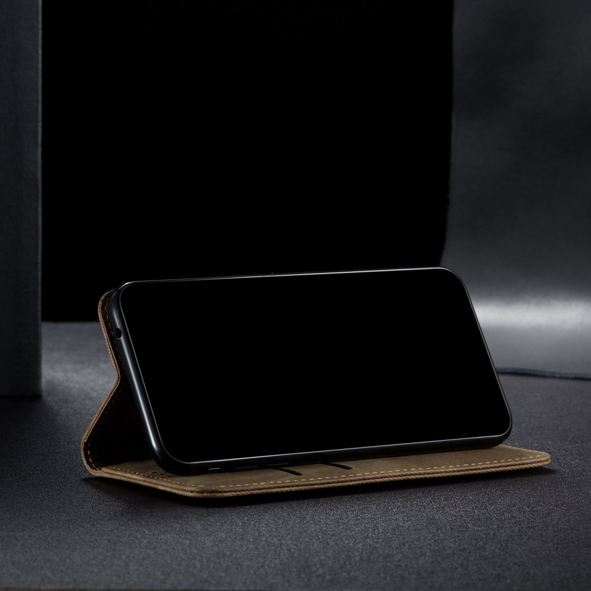 Oppo Find X3 Pro Hoesje Portemonnee Stof Textuur Book Case Groen afbeelding 5