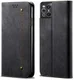 Oppo Find X3 Pro Hoesje Portemonnee Stof Textuur Book Case Zwart afbeelding 3
