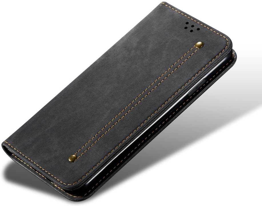 Oppo Find X3 Pro Hoesje Portemonnee Stof Textuur Book Case Zwart afbeelding 6