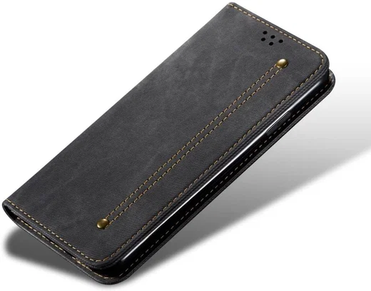 Oppo Find X3 Pro Hoesje Portemonnee Stof Textuur Book Case Zwart afbeelding 6