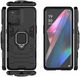 Oppo Find X3 Pro Hoesje Shock Proof Back Cover met Kickstand Zwart afbeelding 9