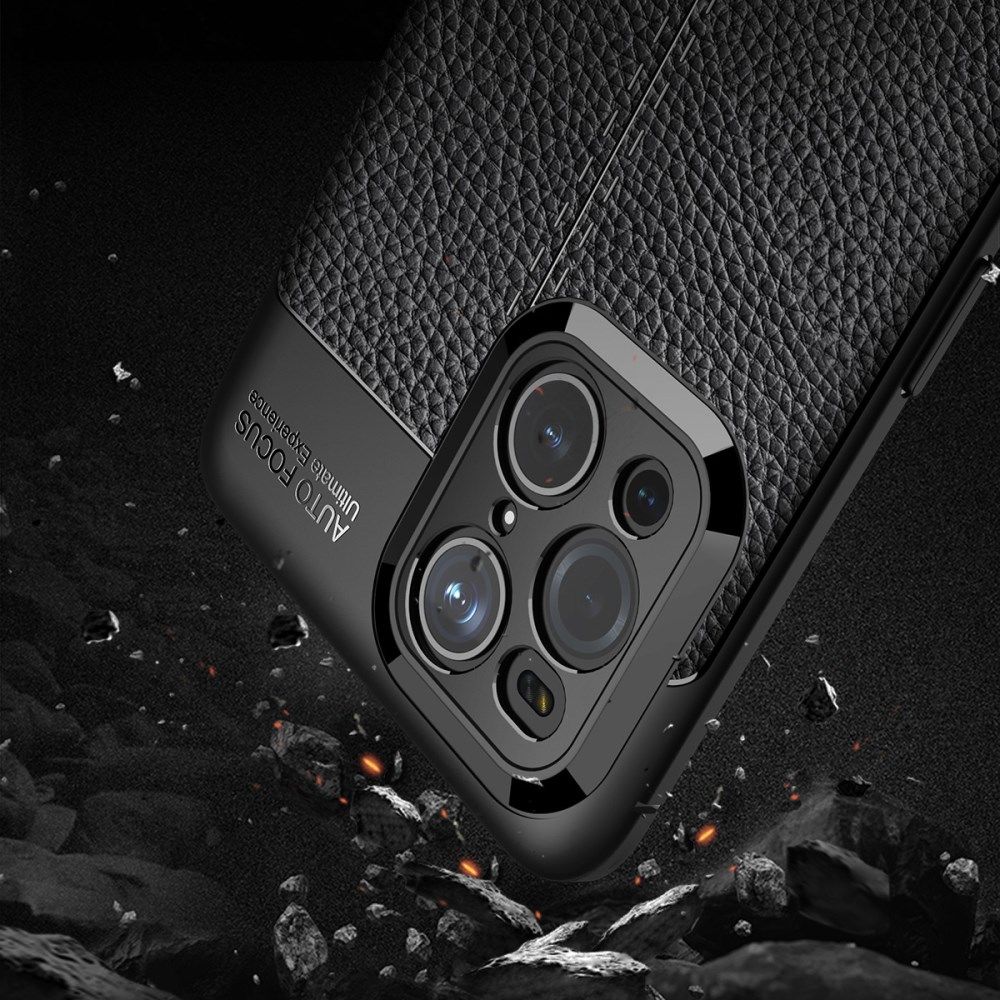 Oppo Find X3 Pro Hoesje Litchi Textuur Kunstleer Back Cover Rood afbeelding 4