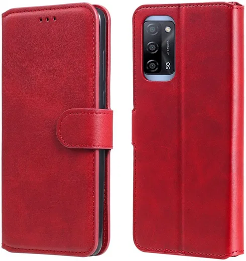 Oppo A54 5G Hoesje Portemonnee Book Case Kunstleer Rood afbeelding 7