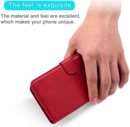 Oppo A54 5G Hoesje Portemonnee Book Case Kunstleer Rood afbeelding 6