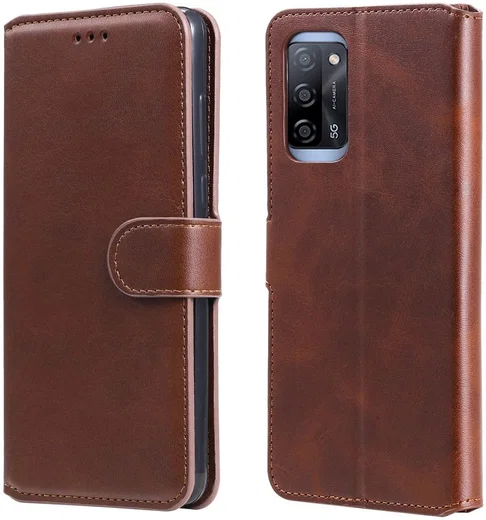 Oppo A54 5G Hoesje Portemonnee Book Case Kunstleer Bruin afbeelding 10