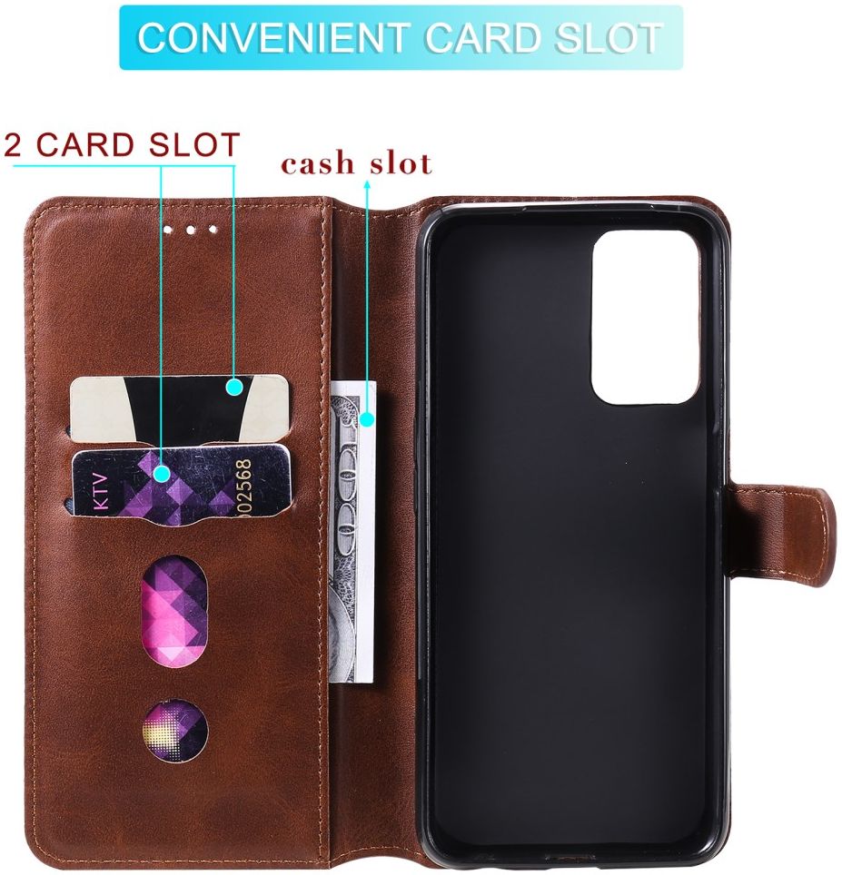 Oppo A54 5G Hoesje Portemonnee Book Case Kunstleer Bruin afbeelding 9