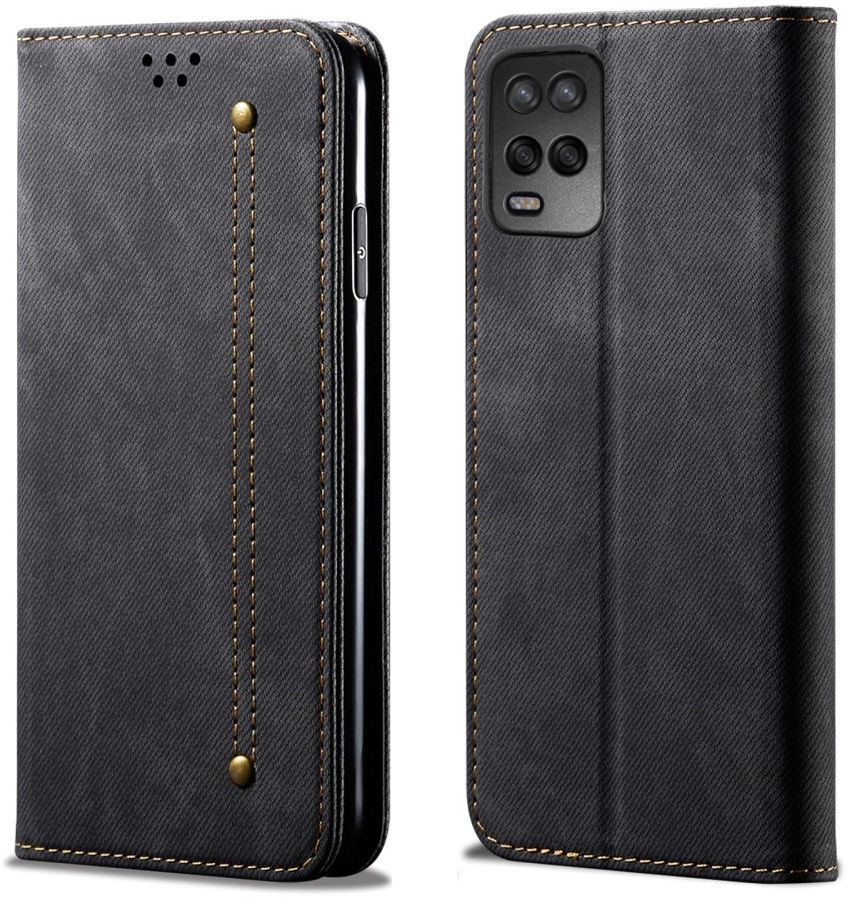 Oppo A54 5G Hoesje Vintage Book Case Wallet Zwart afbeelding 5