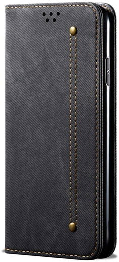 Oppo A54 5G Hoesje Vintage Book Case Wallet Zwart afbeelding 2