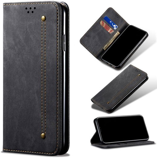 Oppo A54 5G Hoesje Vintage Book Case Wallet Zwart afbeelding 7