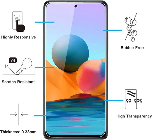 Xiaomi Redmi Note 10 Pro Screen Protector Ultra Clear Display Folie afbeelding 2