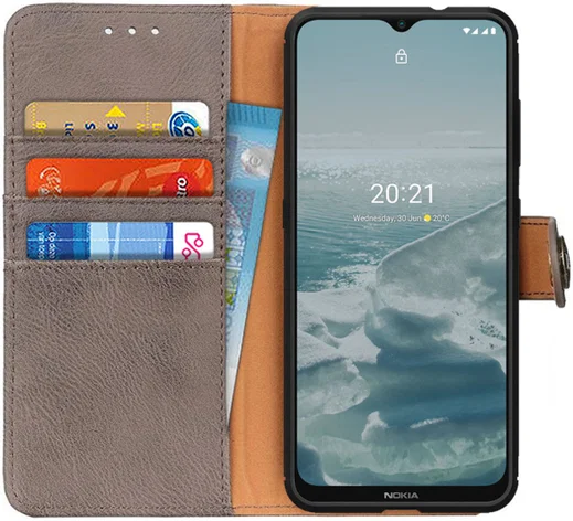 KHAZNEH Nokia 6.3 / G10 / G20 Hoesje Portemonnee Book Case Grijs afbeelding 1