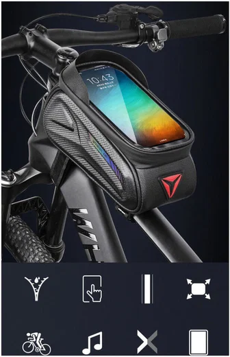 Waterdichte Fietstas Stuur Racefiets/Mountainbike met Smartphonehouder afbeelding 10