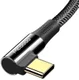 Fast Charge 100W USB-C Snellaad Kabel 1.2 Meter met Haakse Hoek Zwart afbeelding 2