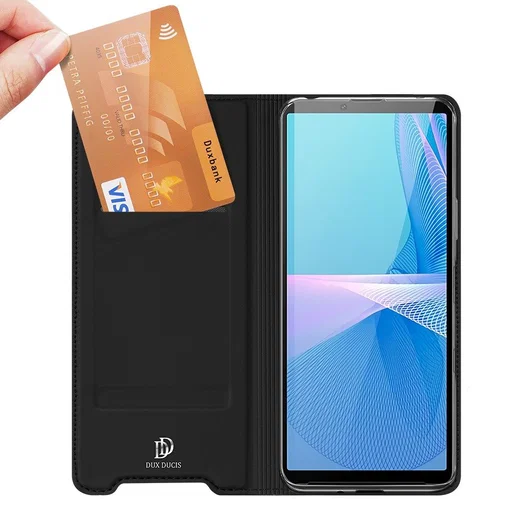 Dux Ducis Skin Pro Series Sony Xperia 10 III Hoesje Wallet Case Zwart afbeelding 2