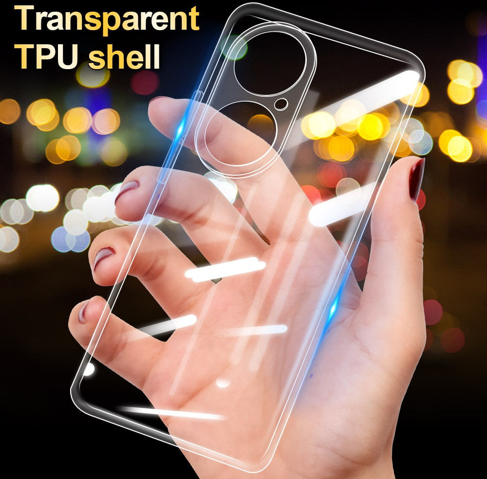 Huawei P50 Hoesje Dun TPU Back Cover Transparant afbeelding 5