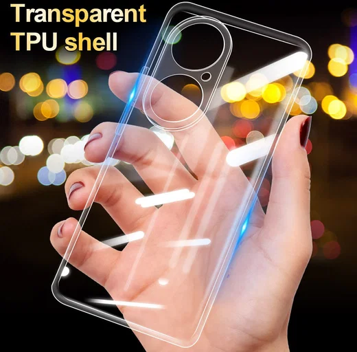 Huawei P50 Hoesje Dun TPU Back Cover Transparant afbeelding 5
