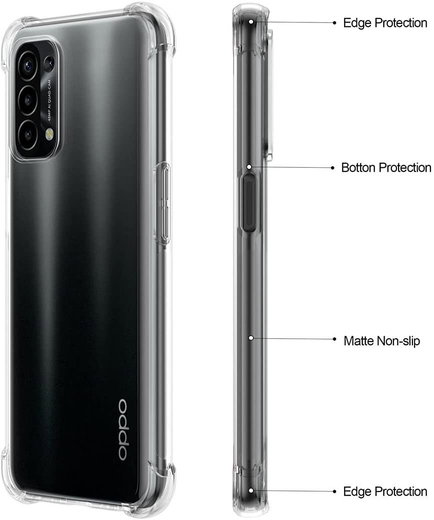 Oppo A74 5G Hoesje Schokbestendig TPU Back Cover Transparant afbeelding 6