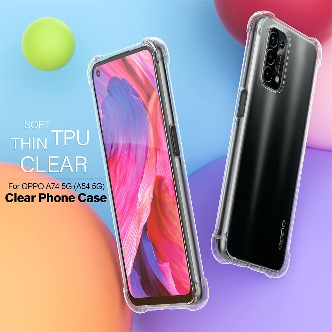 Oppo A74 5G Hoesje Schokbestendig TPU Back Cover Transparant afbeelding 7