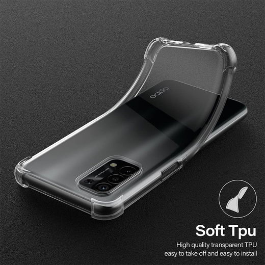 Oppo A74 5G Hoesje Schokbestendig TPU Back Cover Transparant afbeelding 8