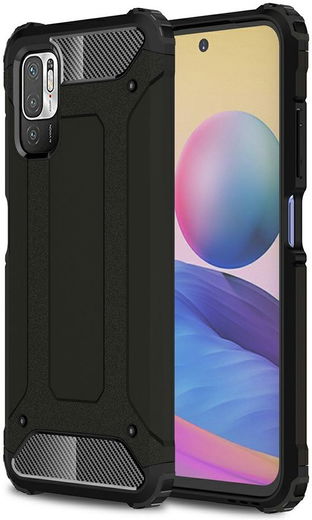 Xiaomi Redmi Note 10 5G / Poco M3 Pro Hoesje Hybride Shock Proof Zwart afbeelding 1