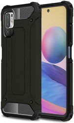Xiaomi Redmi Note 10 5G / Poco M3 Pro Hoesje Hybride Shock Proof Zwart afbeelding