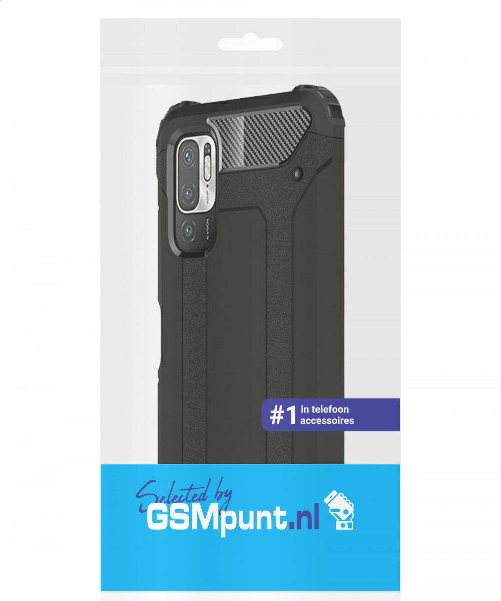 Xiaomi Redmi Note 10 5G / Poco M3 Pro Hoesje Hybride Shock Proof Zwart afbeelding 2