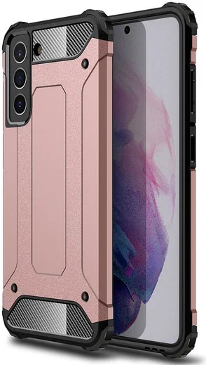 Samsung Galaxy S21 FE Hoesje Shock Proof Hybride Back Cover Roze afbeelding 1