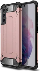 Samsung Galaxy S21 FE Hoesje Shock Proof Hybride Back Cover Roze afbeelding