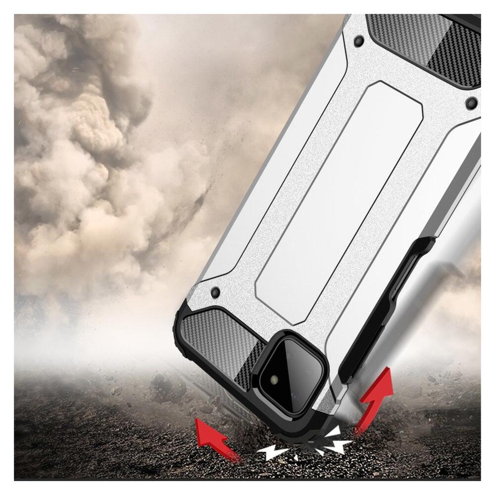 Samsung Galaxy A22 5G Hoesje Shock Proof Hybride Back Cover Zwart afbeelding 3