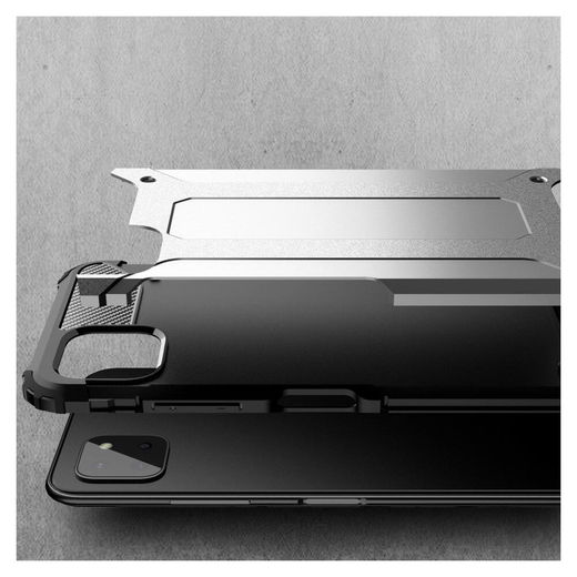 Samsung Galaxy A22 5G Hoesje Shock Proof Hybride Back Cover Zwart afbeelding 4