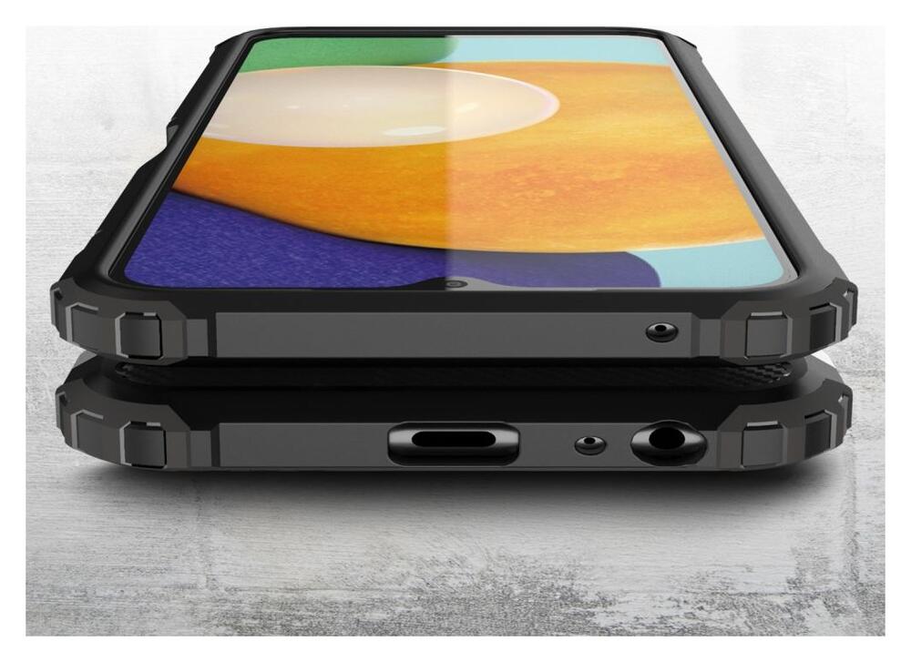 Samsung Galaxy A22 5G Hoesje Shock Proof Hybride Back Cover Zwart afbeelding 5