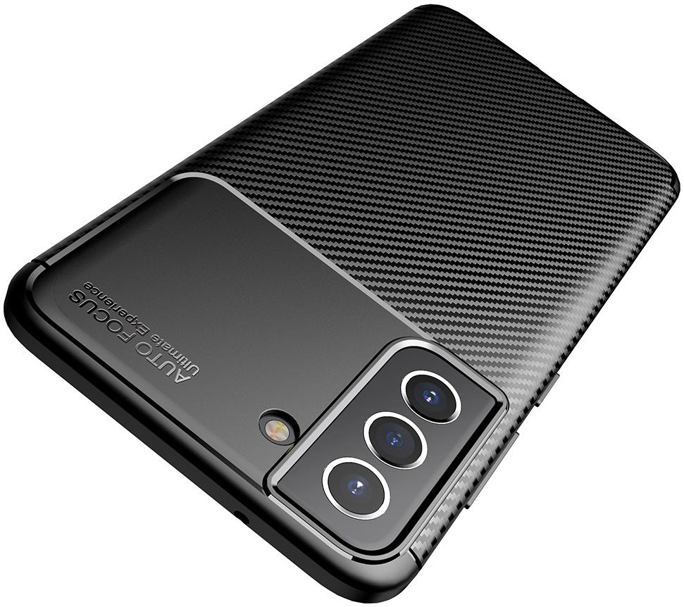 Samsung Galaxy S21 FE Hoesje Siliconen Carbon TPU Back Cover Zwart afbeelding 12