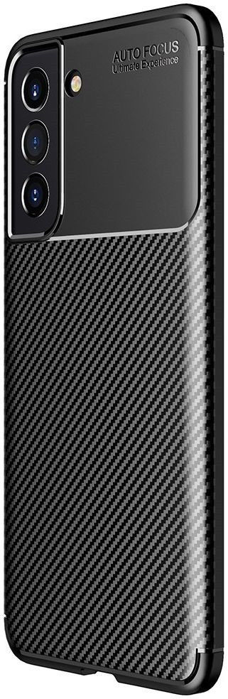 Samsung Galaxy S21 FE Hoesje Siliconen Carbon TPU Back Cover Zwart afbeelding 1