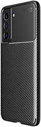 Samsung Galaxy S21 FE Hoesje Siliconen Carbon TPU Back Cover Zwart afbeelding