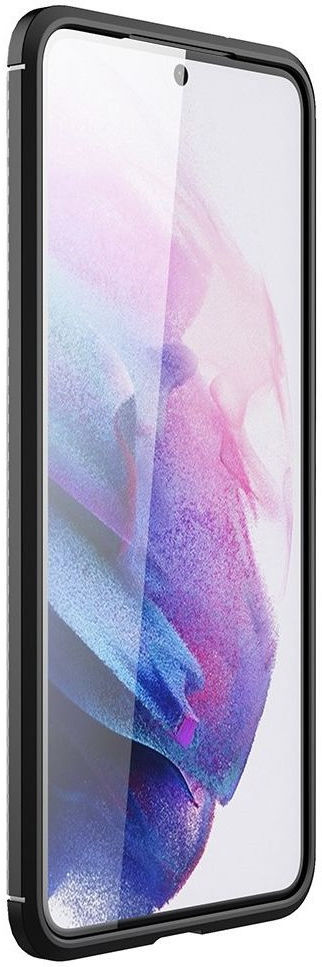 Samsung Galaxy S21 FE Hoesje Siliconen Carbon TPU Back Cover Zwart afbeelding 4