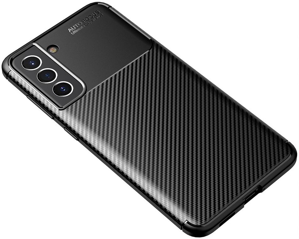 Samsung Galaxy S21 FE Hoesje Siliconen Carbon TPU Back Cover Zwart afbeelding 11