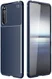 Sony Xperia 10 III Hoesje Siliconen Carbon TPU Back Cover Blauw afbeelding 5