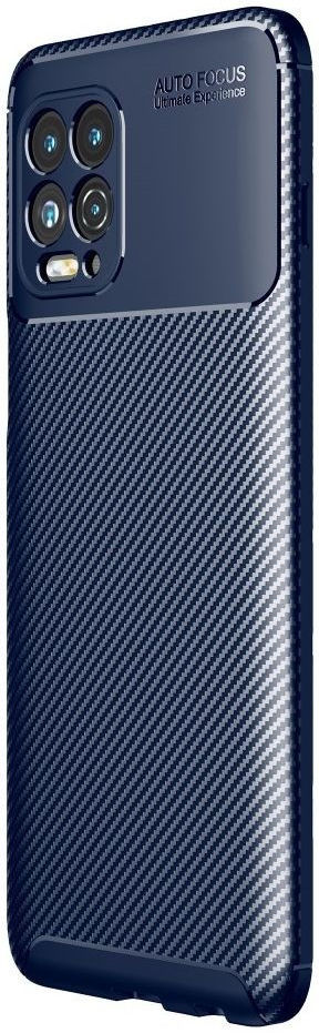 Motorola Moto G100 Hoesje Siliconen Carbon TPU Back Cover Blauw afbeelding 1