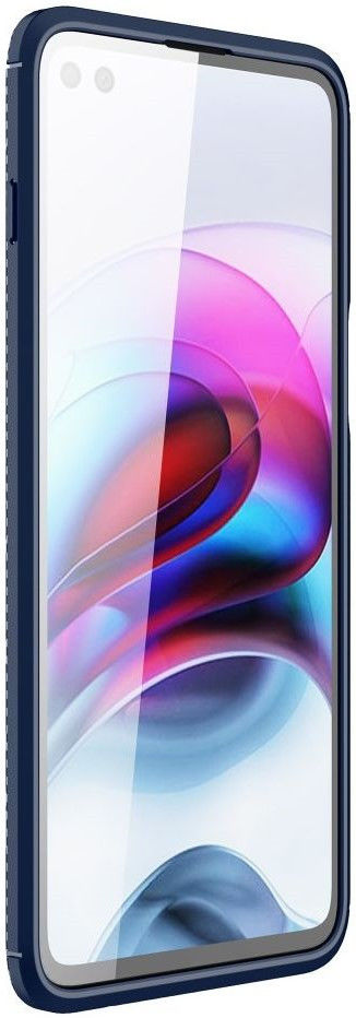 Motorola Moto G100 Hoesje Siliconen Carbon TPU Back Cover Blauw afbeelding 4
