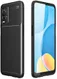 Oppo A54 5G Siliconen Carbon Shock Proof Hoesje Back Cover Zwart afbeelding 1