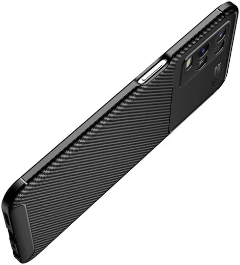 Oppo A54 5G Siliconen Carbon Shock Proof Hoesje Back Cover Zwart afbeelding 8
