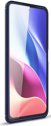 Xiaomi Poco F3 / Mi 11i Hoesje Geborsteld TPU Back Cover Blauw afbeelding 2