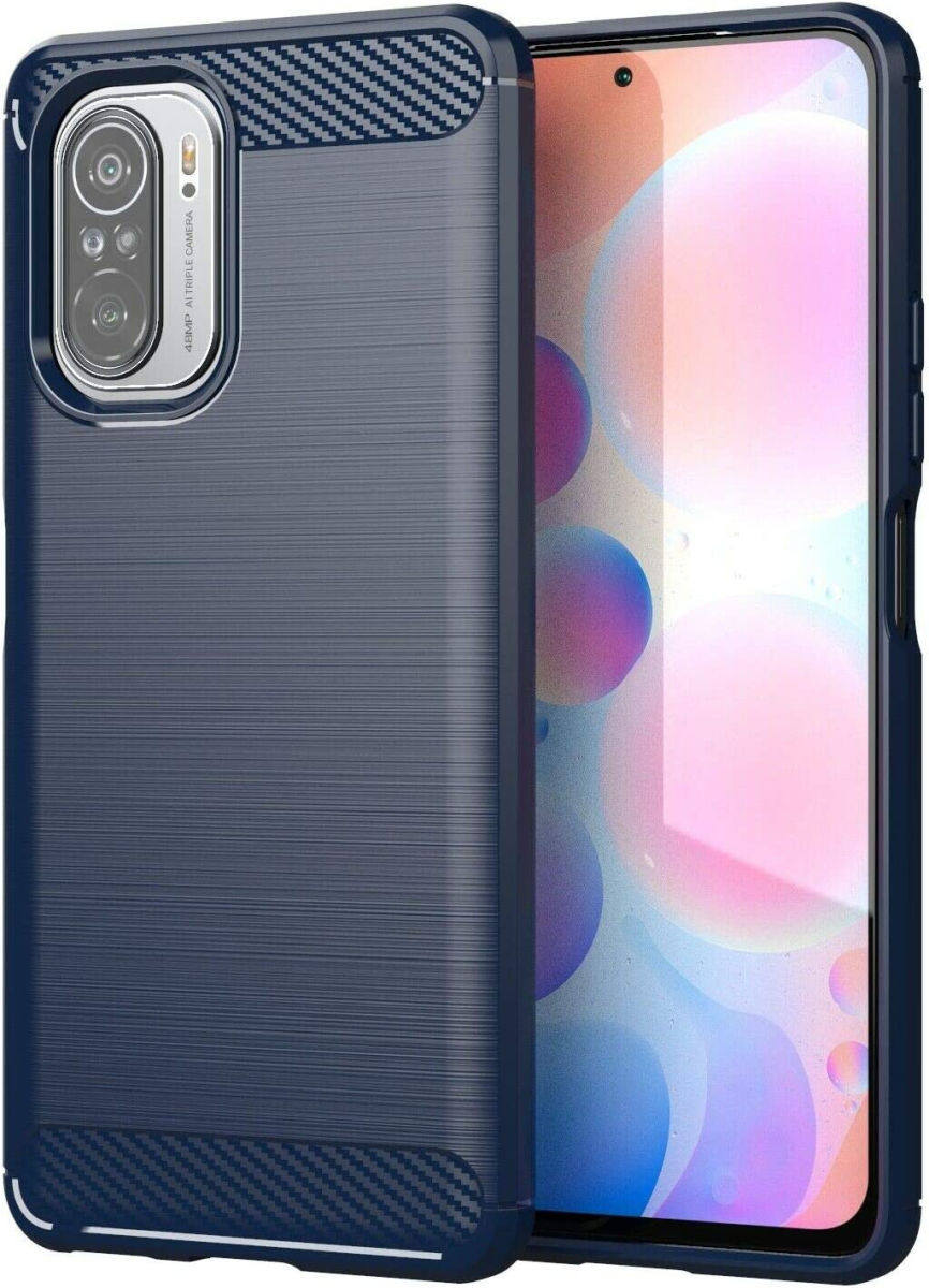 Xiaomi Poco F3 / Mi 11i Hoesje Geborsteld TPU Back Cover Blauw afbeelding 1