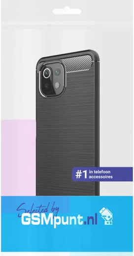 Xiaomi Mi 11 Lite 4G / 5G Hoesje Geborsteld TPU Back Cover Zwart afbeelding 2