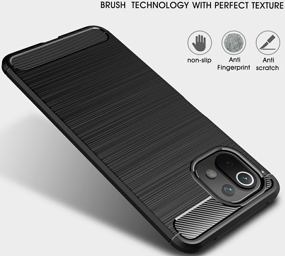 Xiaomi Mi 11 Lite 4G / 5G Hoesje Geborsteld TPU Back Cover Zwart afbeelding 7
